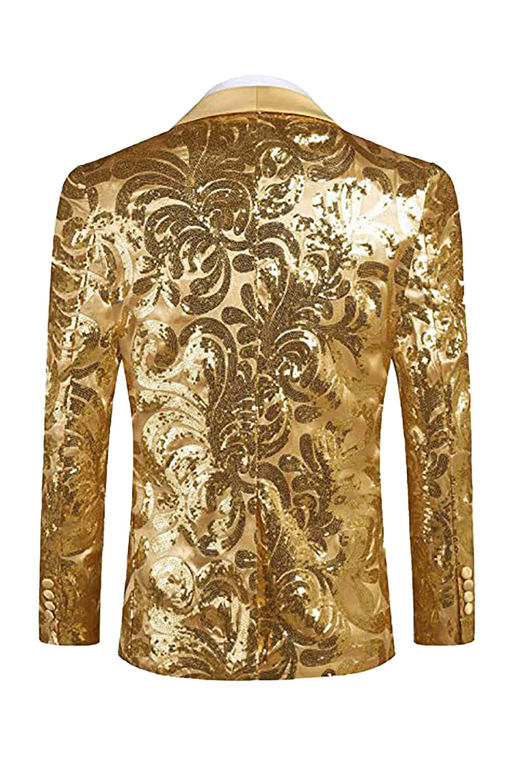 Sparkly Golden Shawl Lapel Men's Blazer