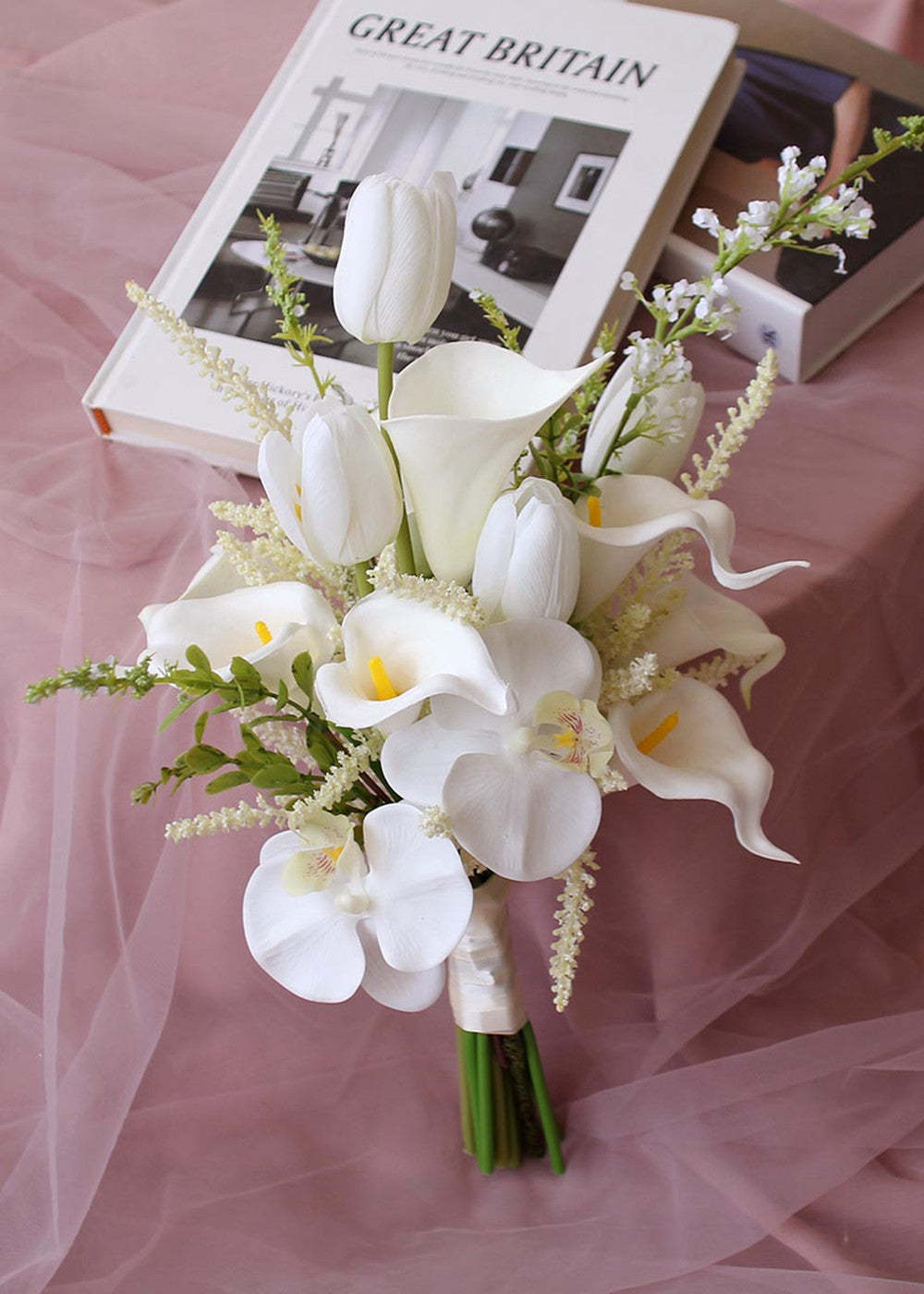 Calla and Tulips Bridal Bouquet