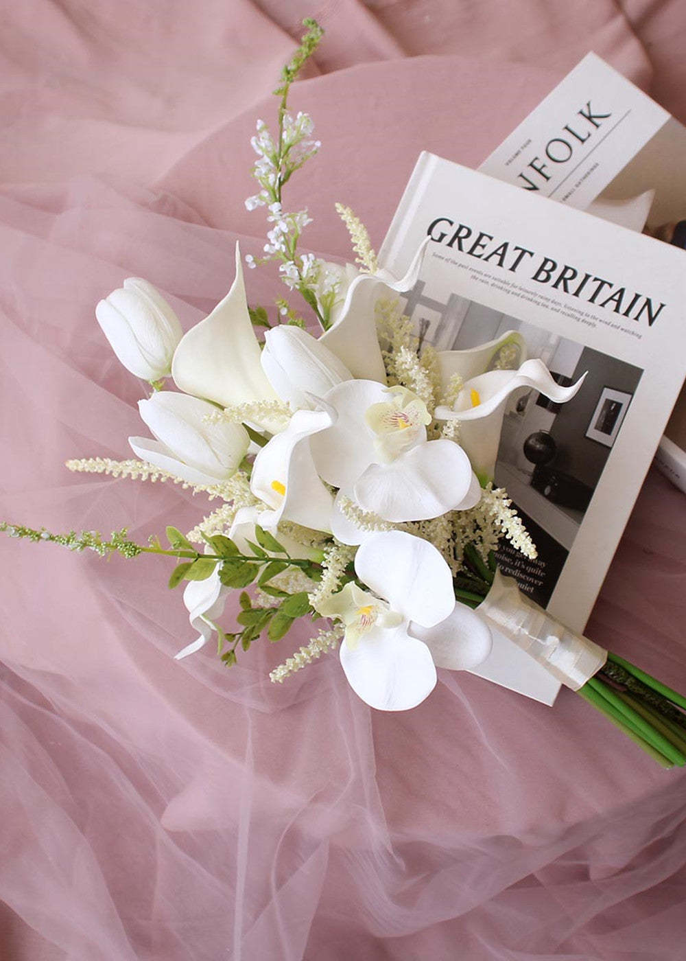 Calla and Tulips Bridal Bouquet