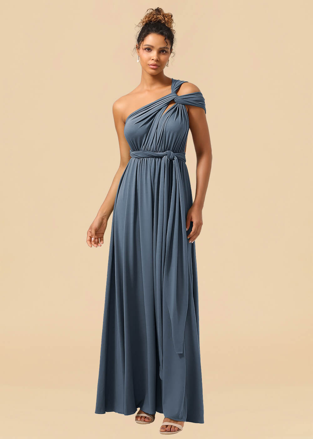 Convertible Spandex A-line Floor Length Bridesmaid Dress