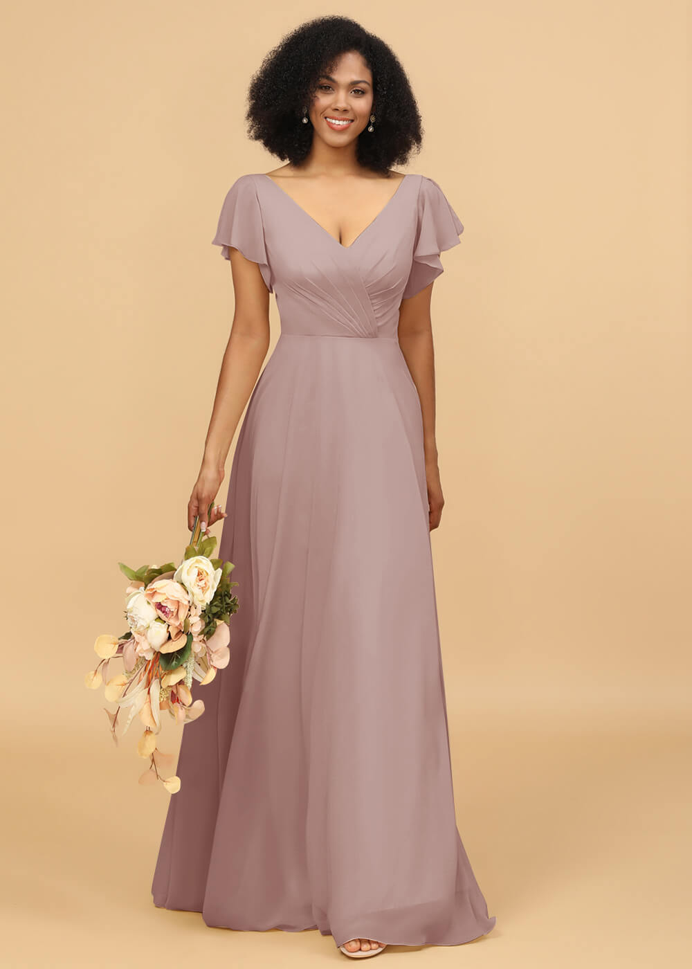 Long A-line Chiffon Bridesmaid Dress