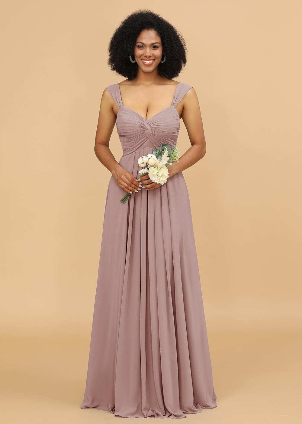 Sweetheart Neck Chiffon Mix Bridesmaid Dress