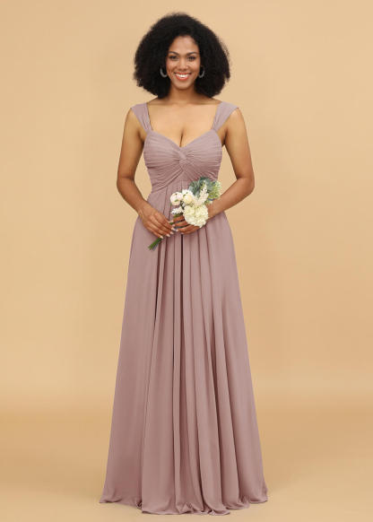 Sweetheart Neck Chiffon Mix Bridesmaid Dress