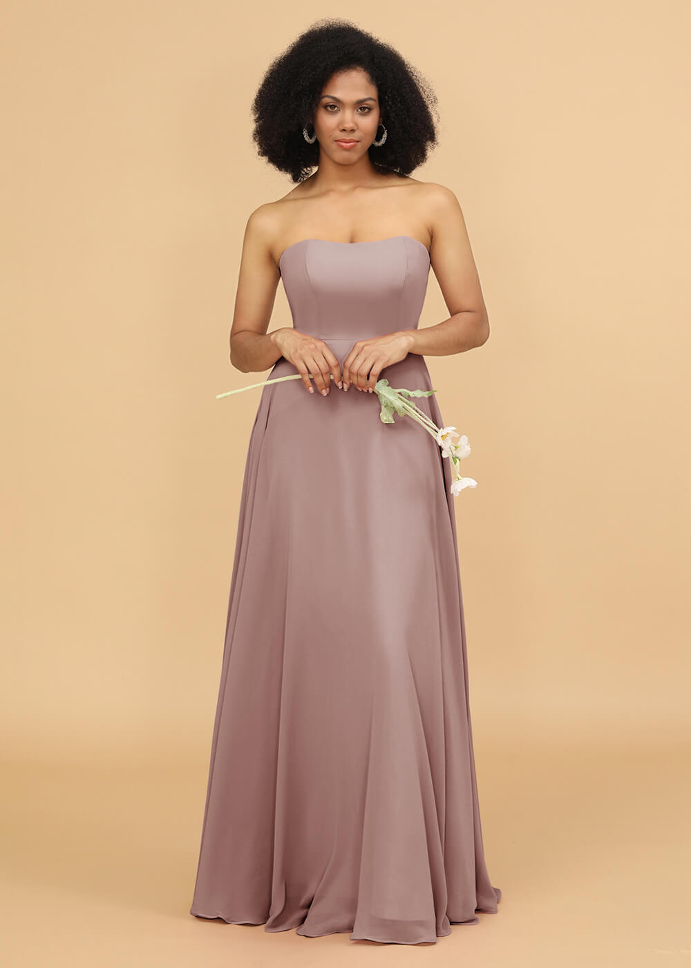 Strapless A-line Chiffon Bridesmaid Dress