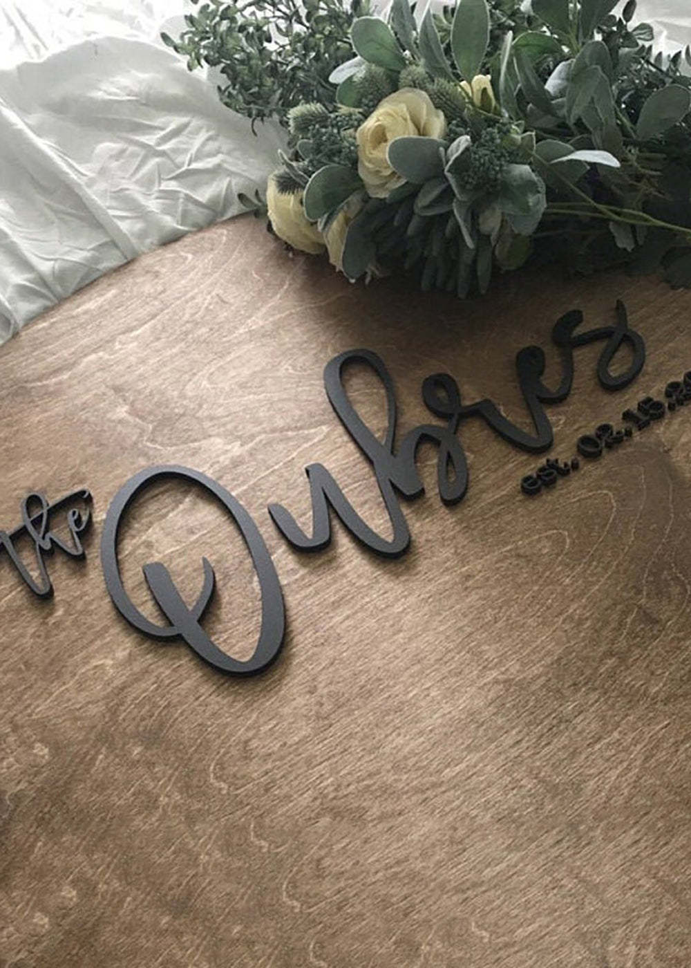 Round Wooden Board Wedding Guest Book Sign