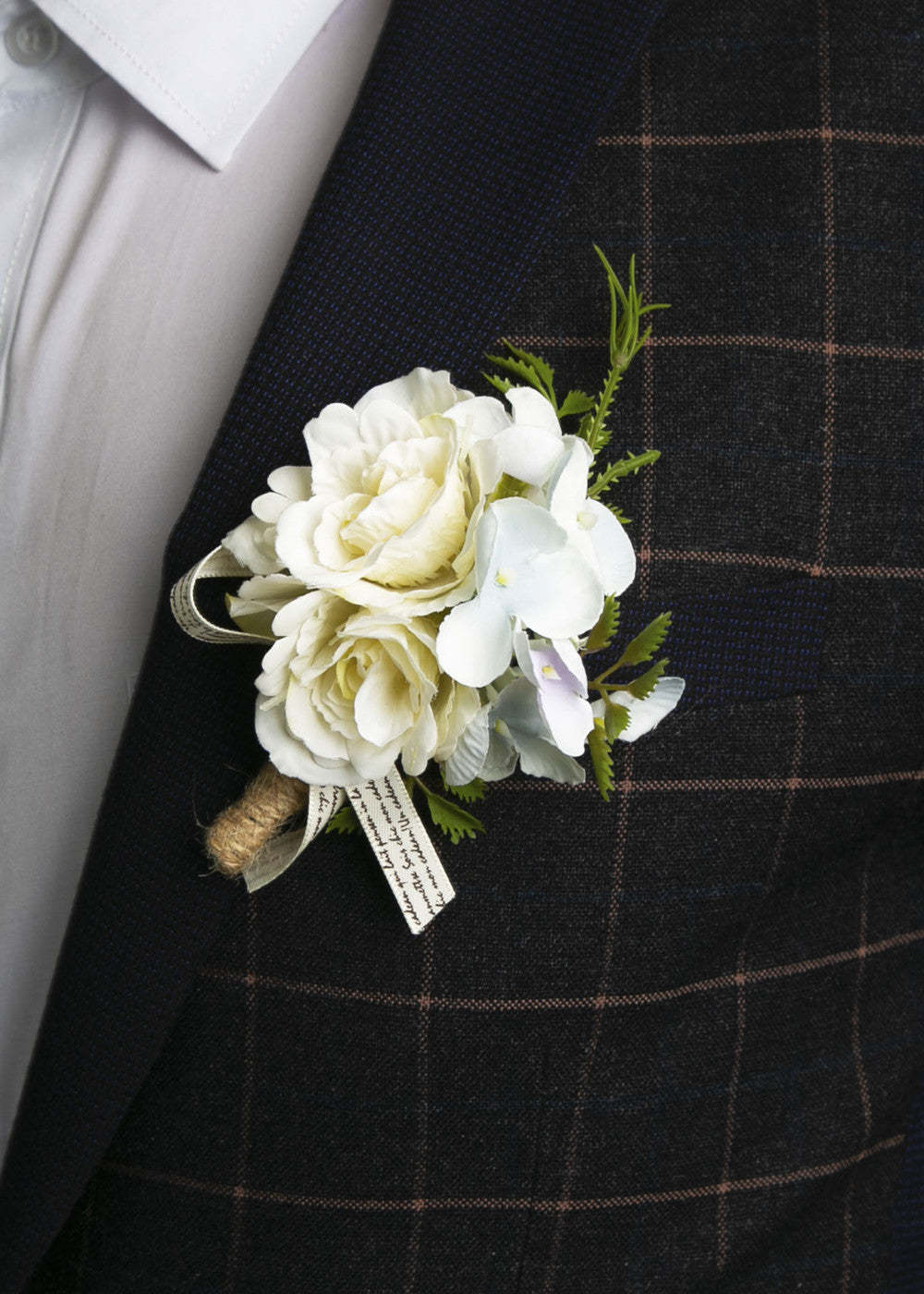 White Wedding Boutonnieres for Men