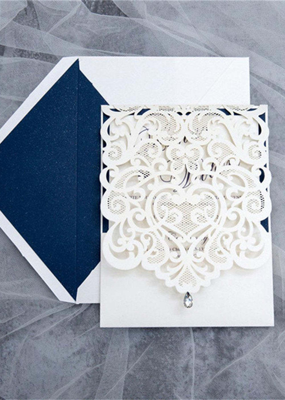 10 PCS Cut Hollow Out Wedding Invitation Cards