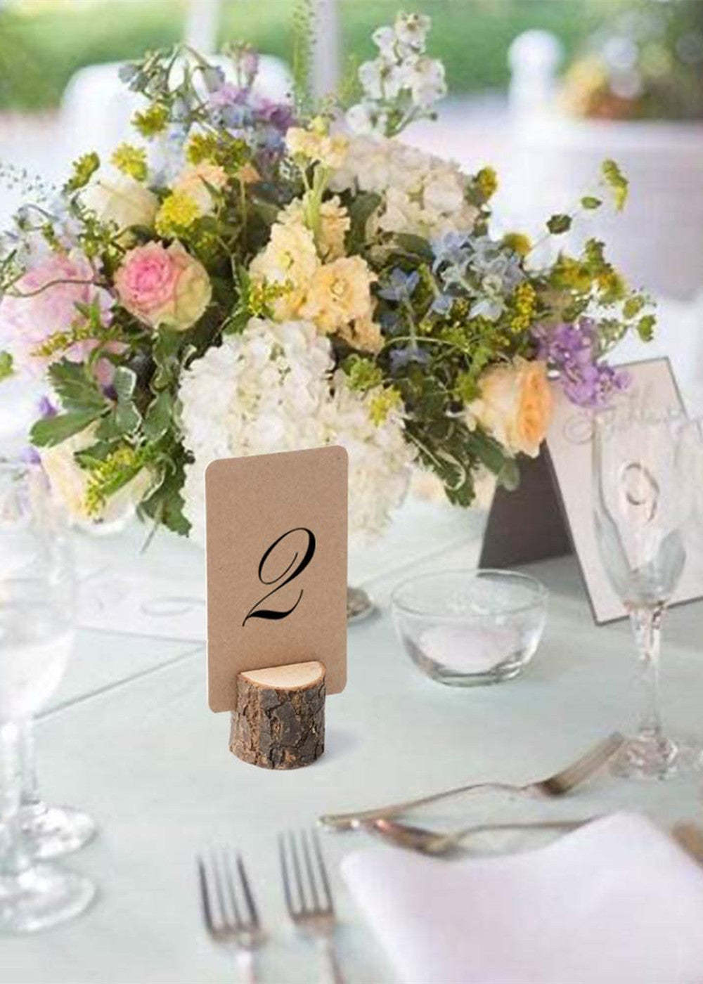 10 PCS Rustic Table Number Holders Stands