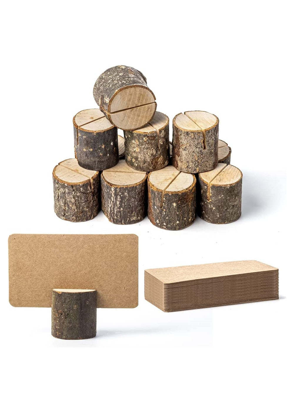 10 PCS Rustic Table Number Holders Stands