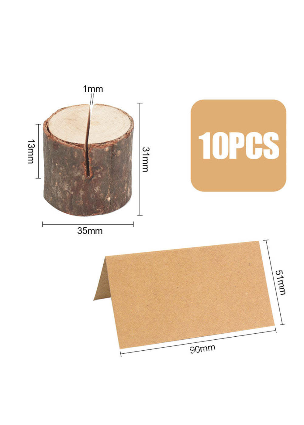 10 PCS Rustic Table Number Holders Stands