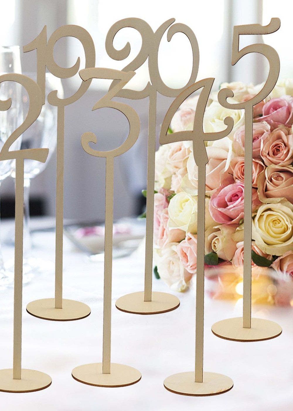 Wood Table Numbers for Wedding