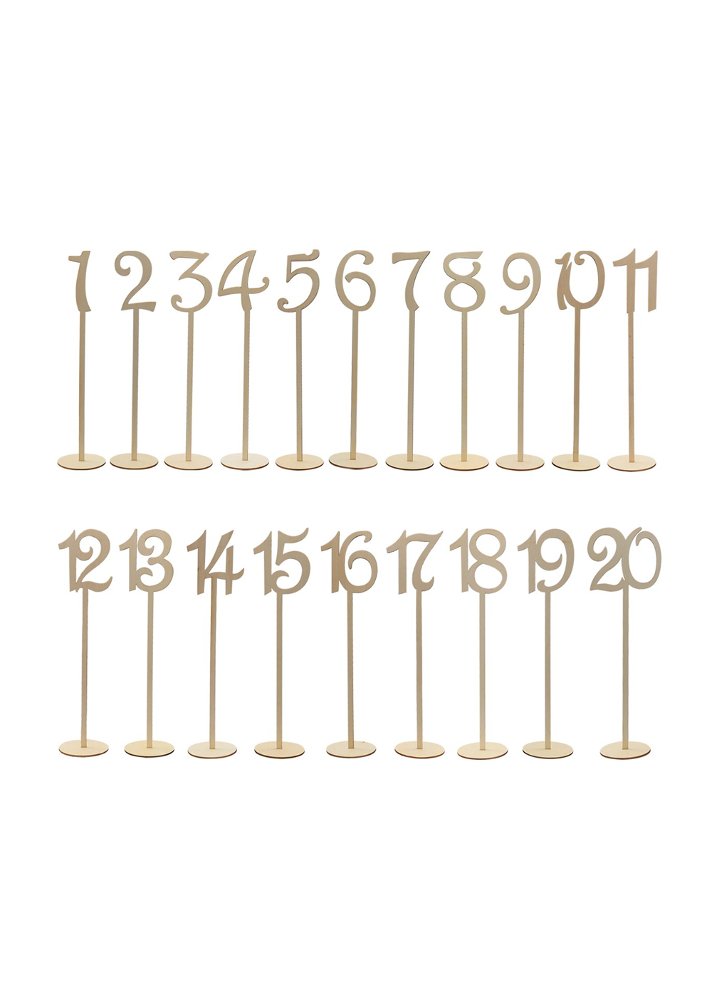 10 PCS Wood Table Numbers for Wedding