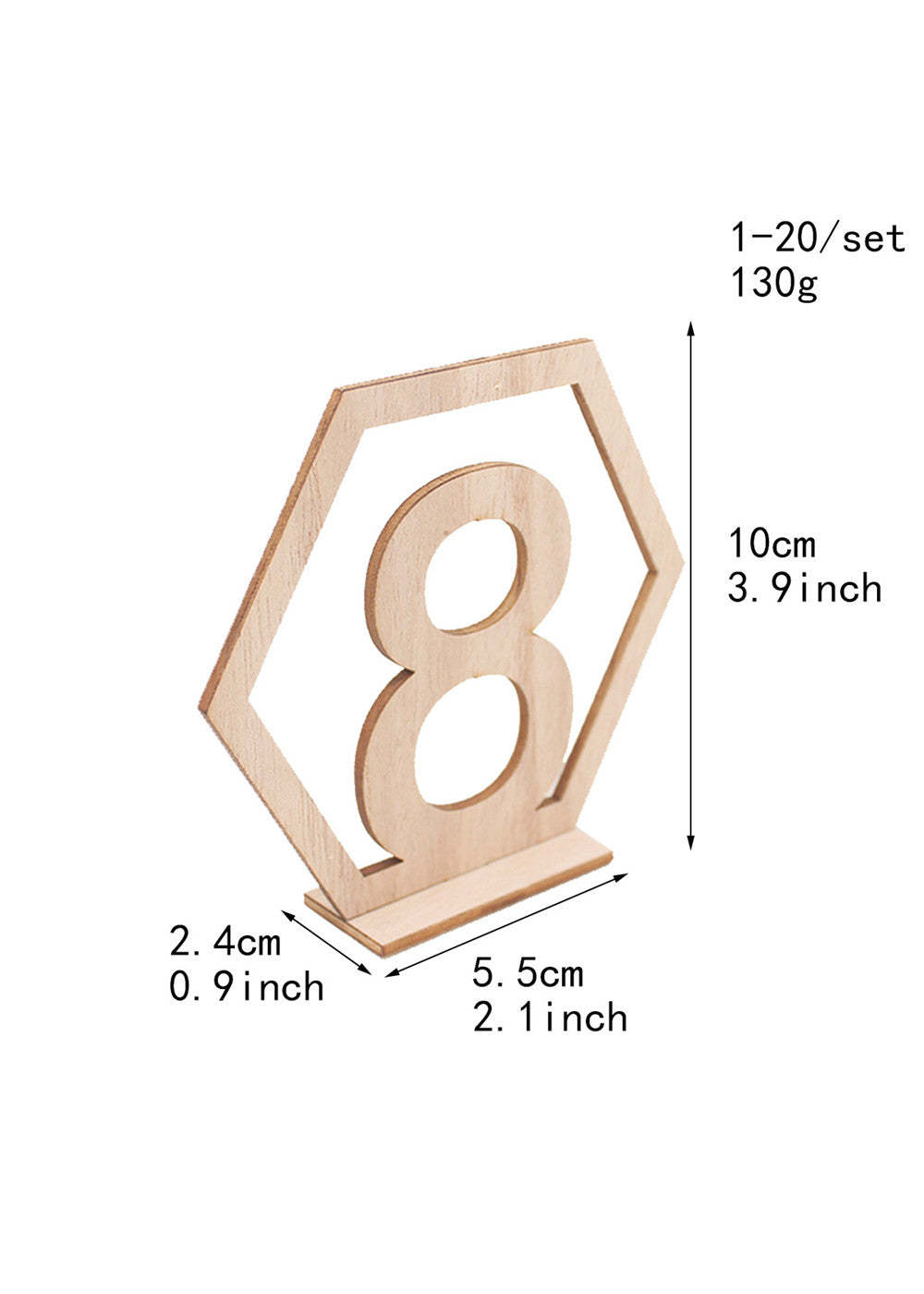 1 to 20 Wooden Table Number Set