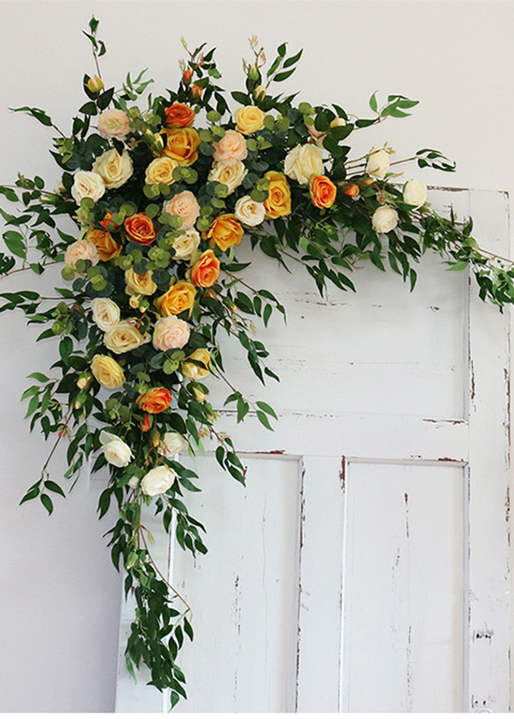 Champagne and Orange Wedding Archway Flower