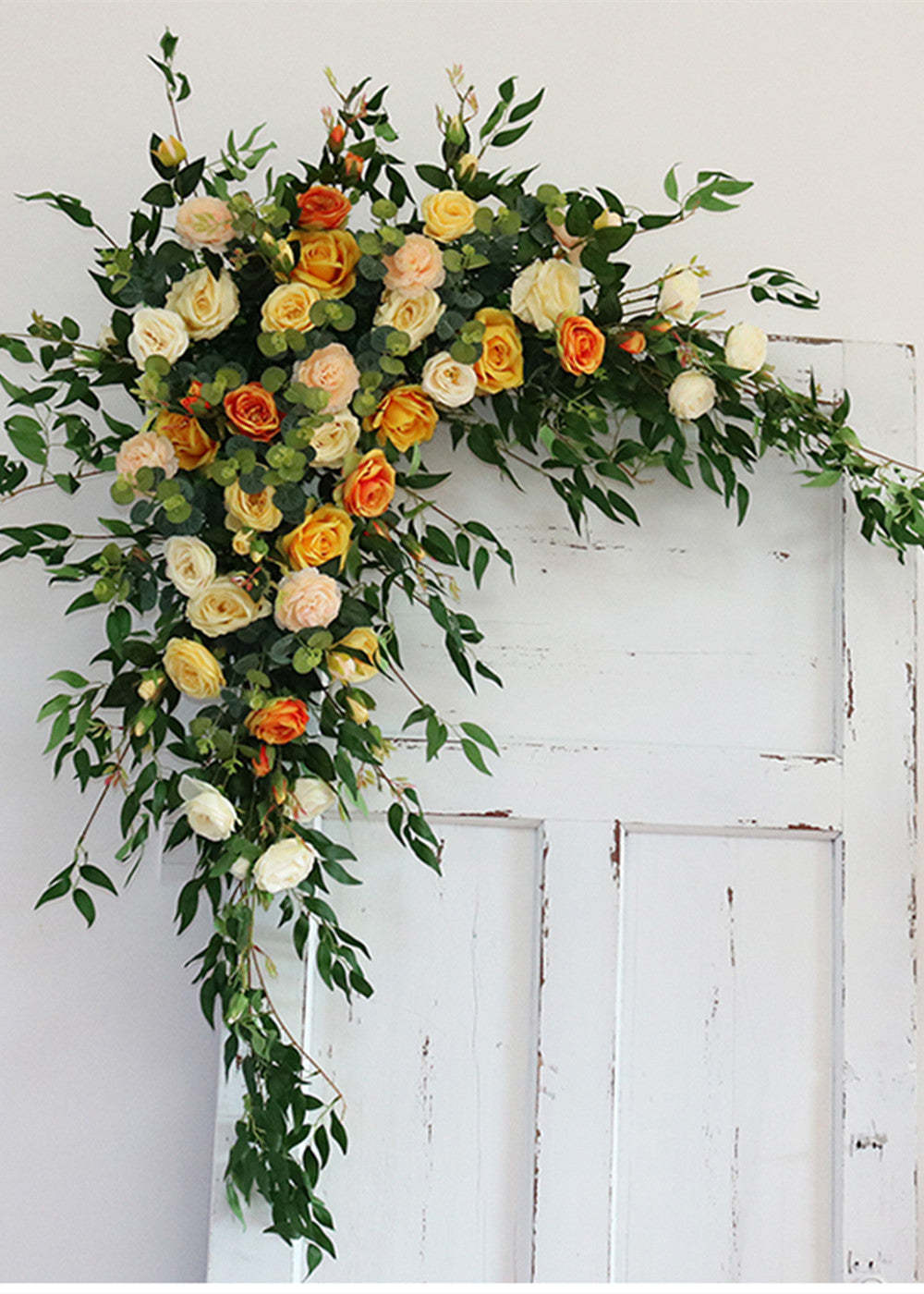 Champagne and Orange Wedding Archway Flower
