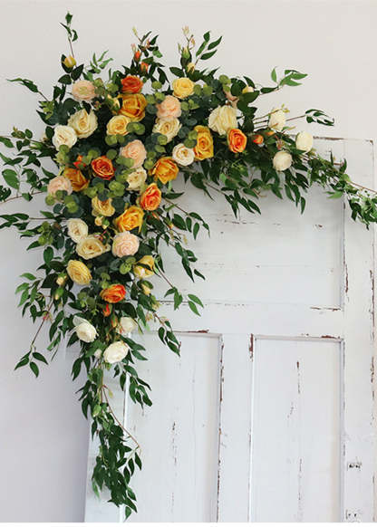 Champagne and Orange Wedding Archway Flower