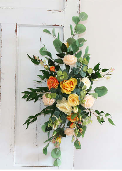 Champagne and Orange Wedding Archway Flower