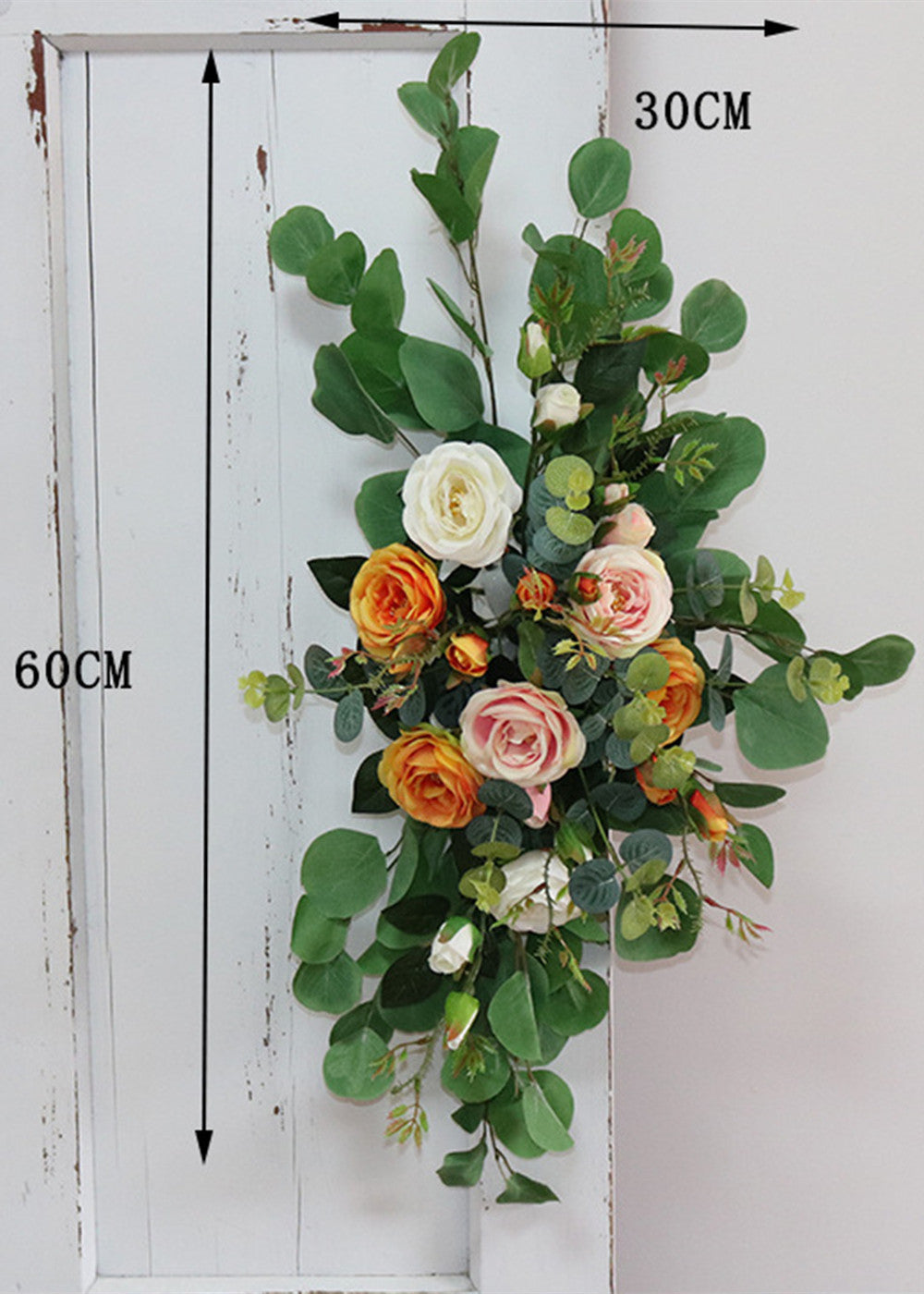 Champagne and Orange Wedding Archway Flower
