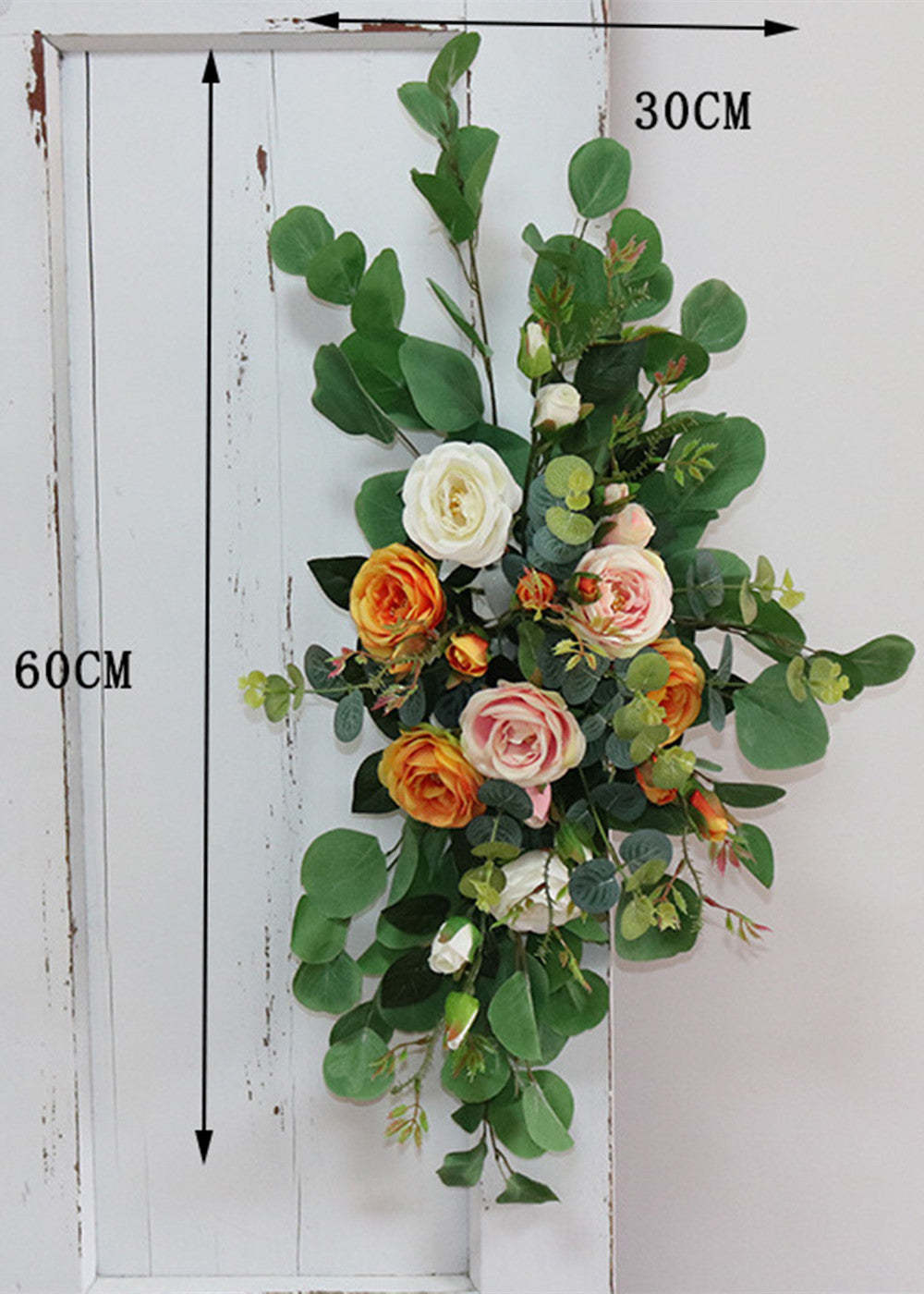 Champagne and Orange Wedding Archway Flower