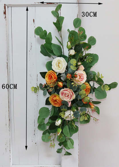 Champagne and Orange Wedding Archway Flower
