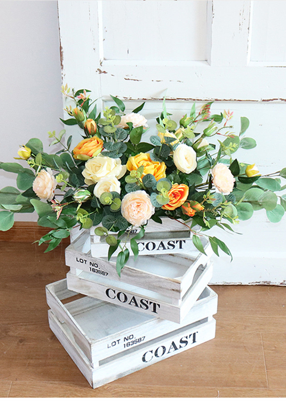 Champagne and Orange Wedding Archway Flower