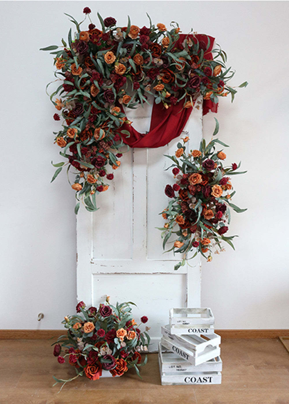Champagne and Orange Wedding Archway Flower
