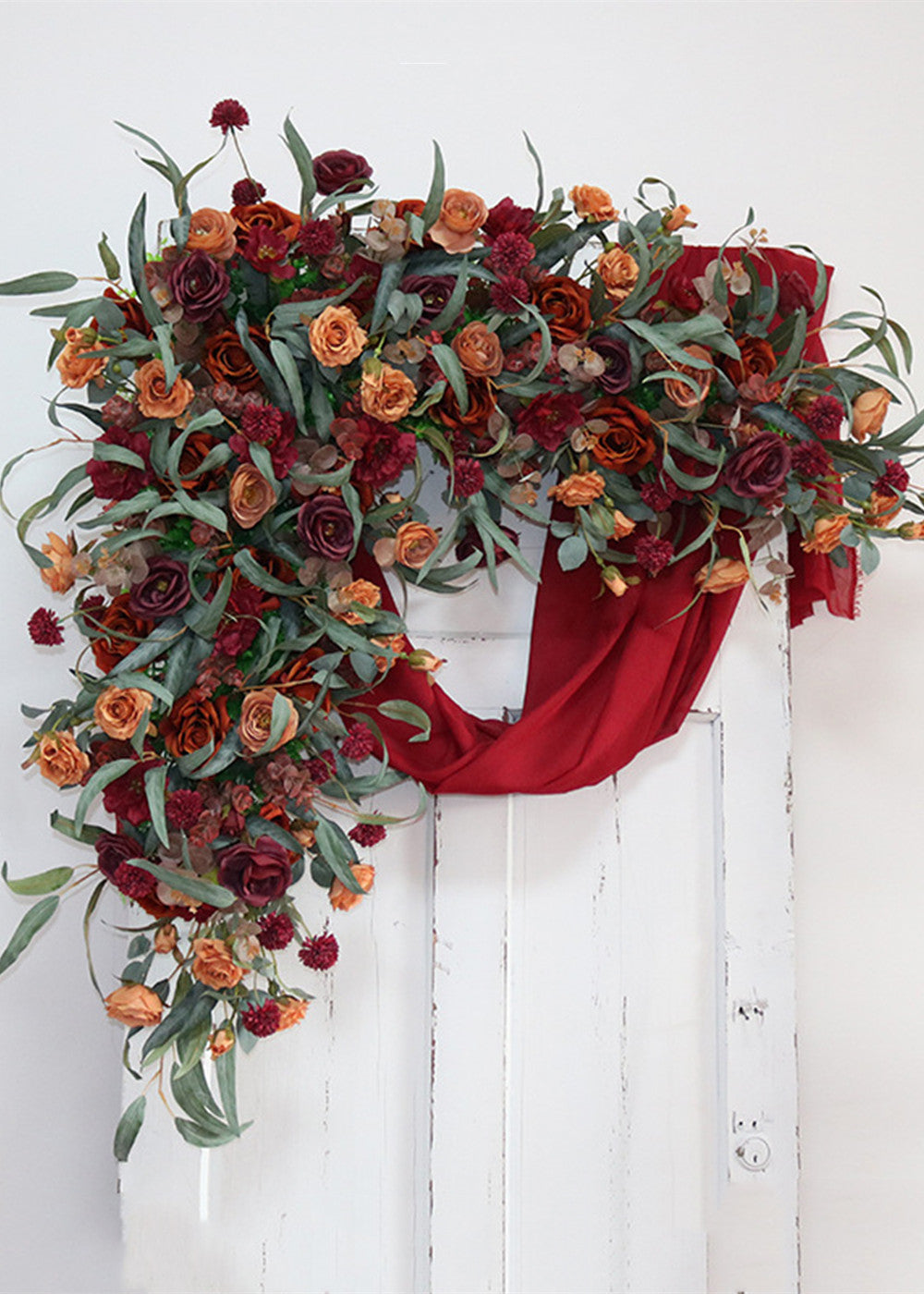 Champagne and Orange Wedding Archway Flower