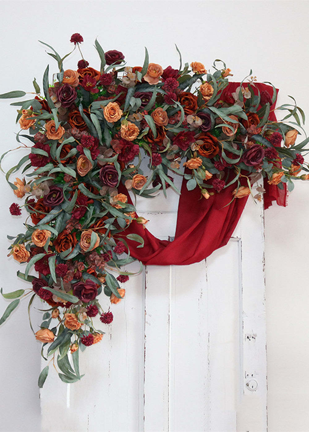 Champagne and Orange Wedding Archway Flower