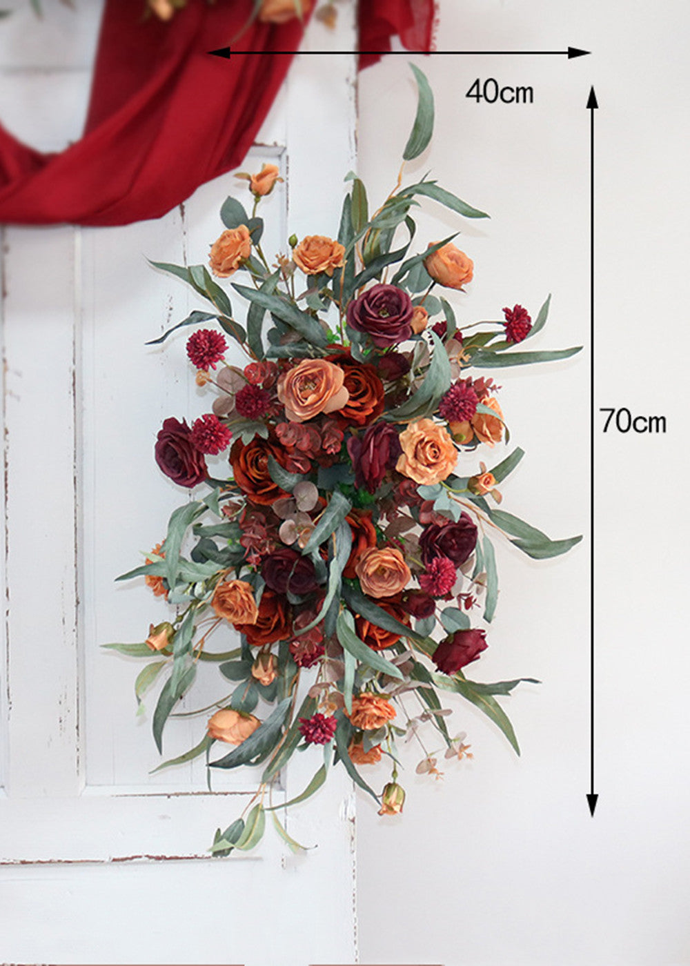 Champagne and Orange Wedding Archway Flower