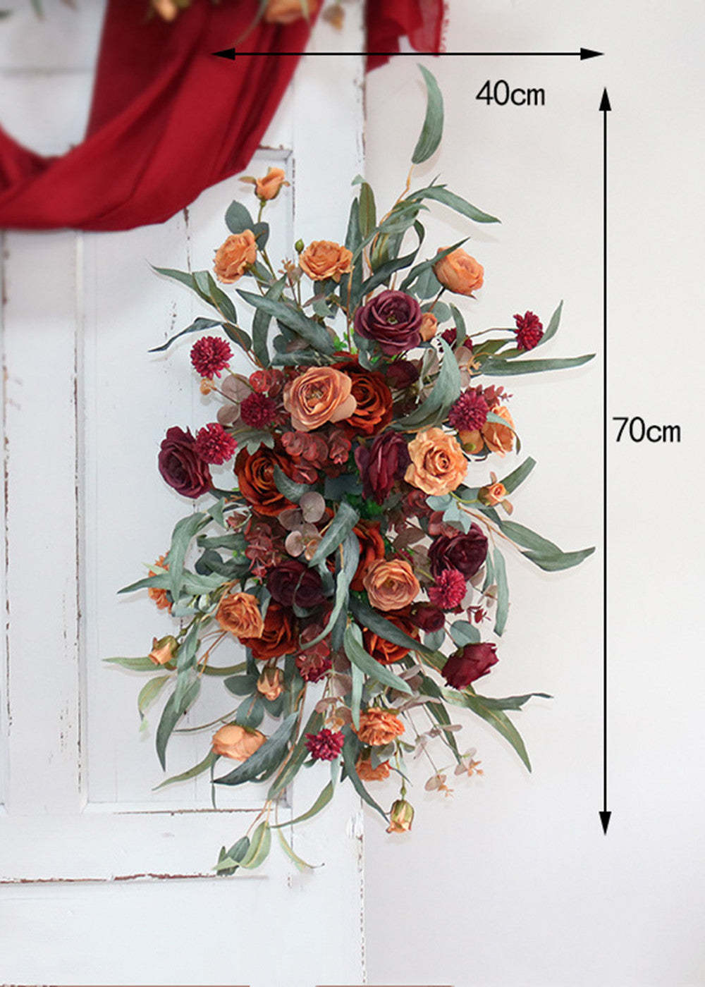 Champagne and Orange Wedding Archway Flower