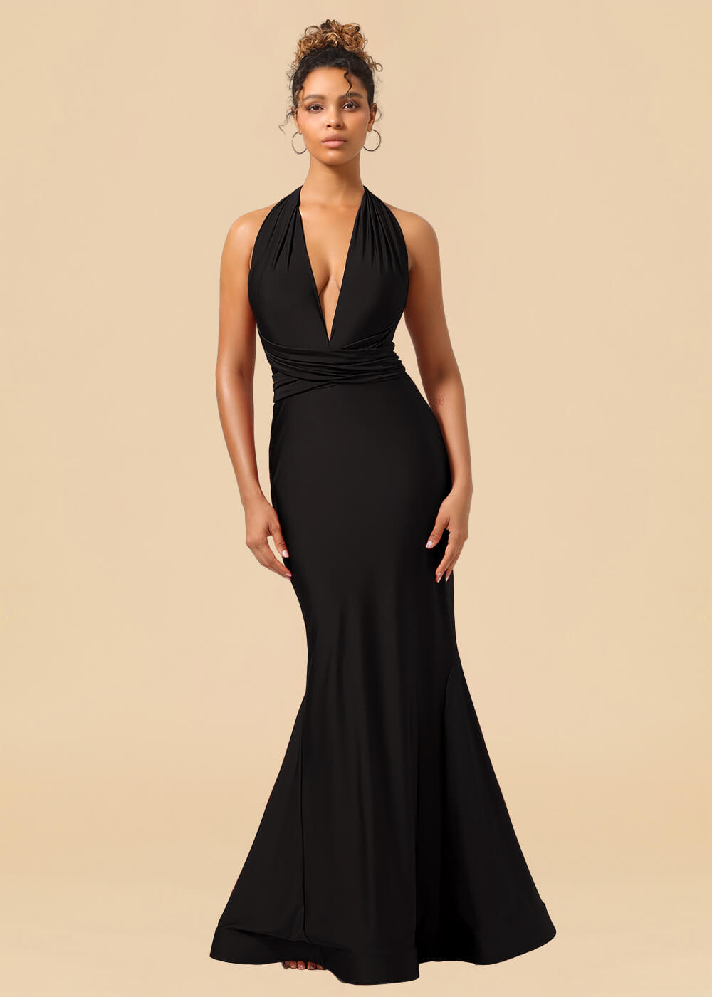 Convertible Mermaid Spandex Long Bridesmaid Dress