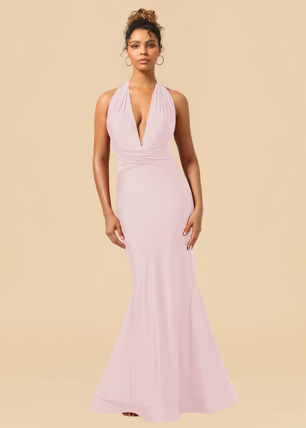 Convertible Mermaid Spandex Long Bridesmaid Dress