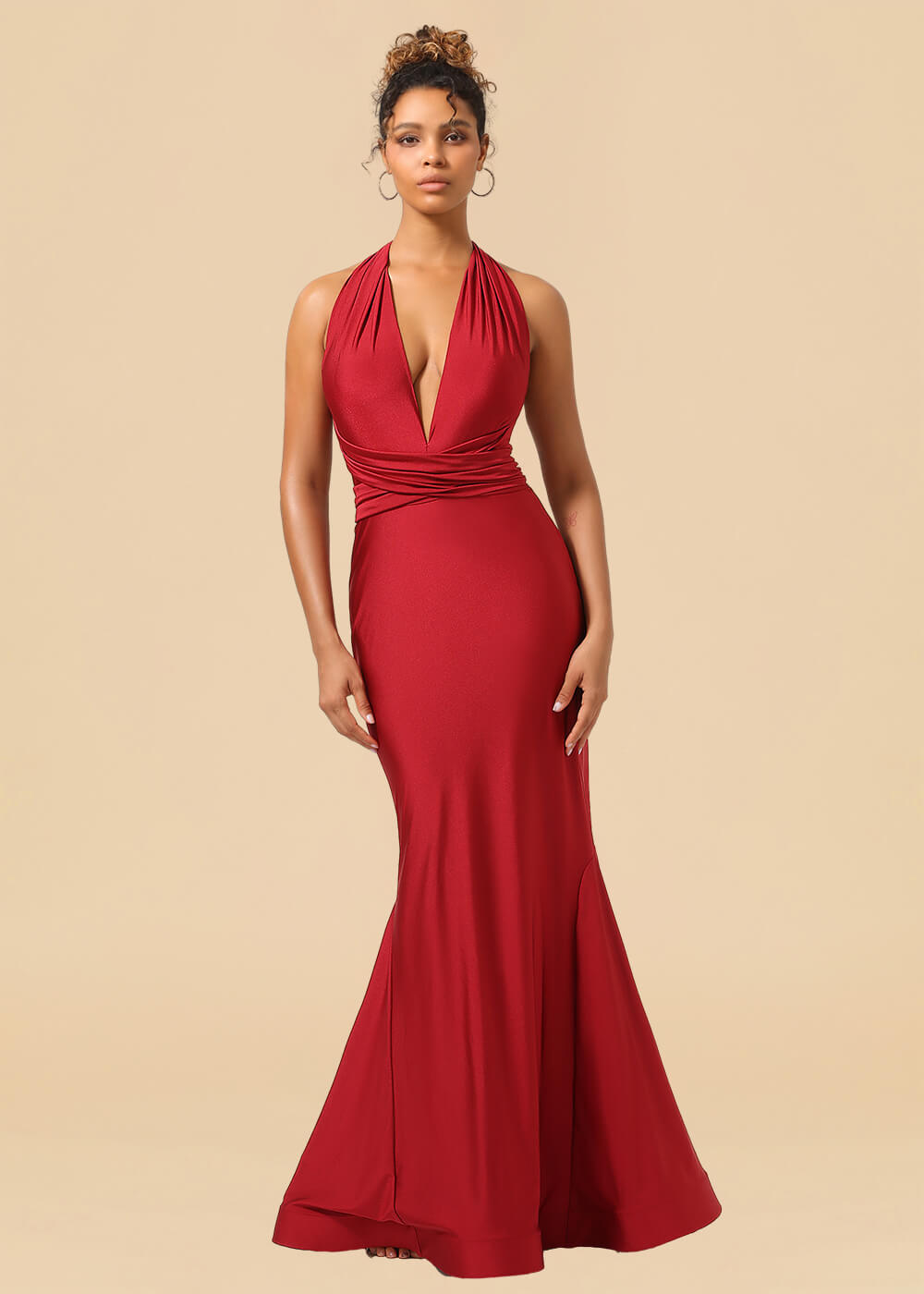 Convertible Mermaid Spandex Long Bridesmaid Dress