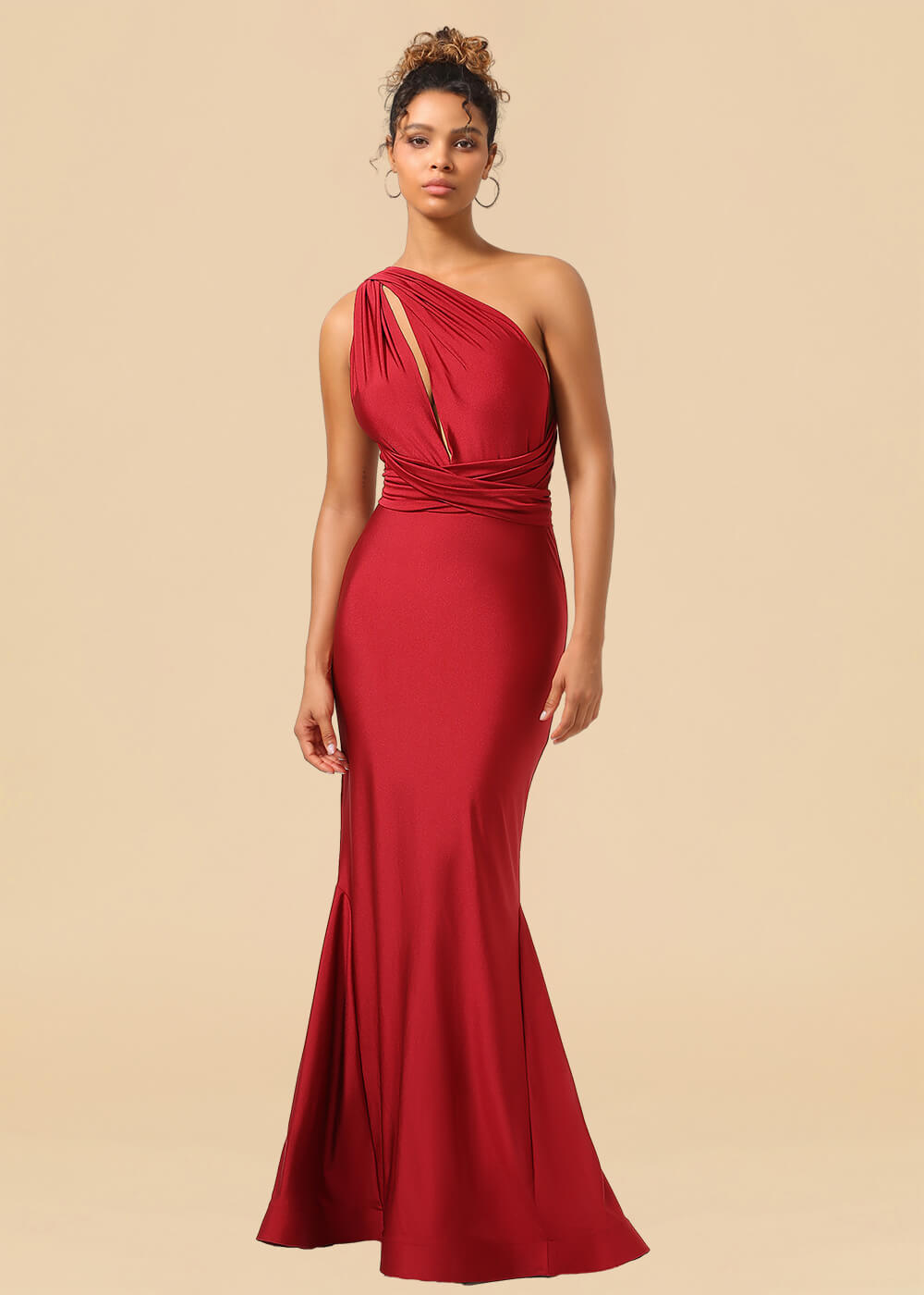 Convertible Mermaid Spandex Long Bridesmaid Dress