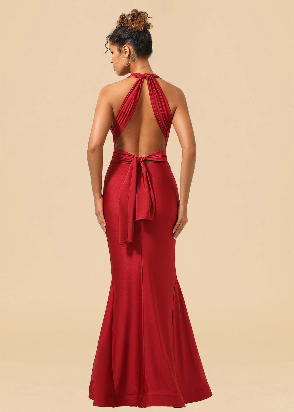 Convertible Mermaid Spandex Long Bridesmaid Dress
