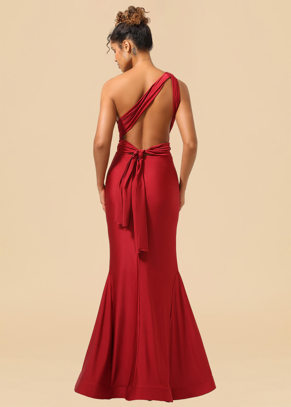 Convertible Mermaid Spandex Long Bridesmaid Dress