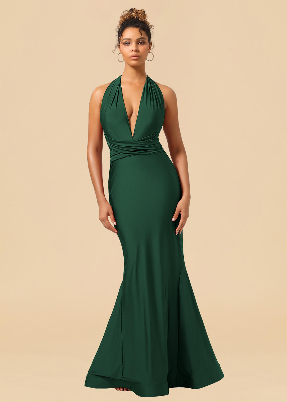 Convertible Mermaid Spandex Long Bridesmaid Dress