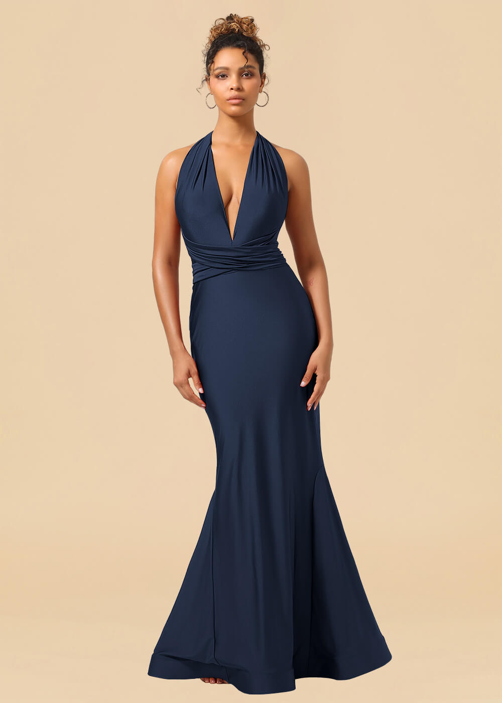 Convertible Mermaid Spandex Long Bridesmaid Dress