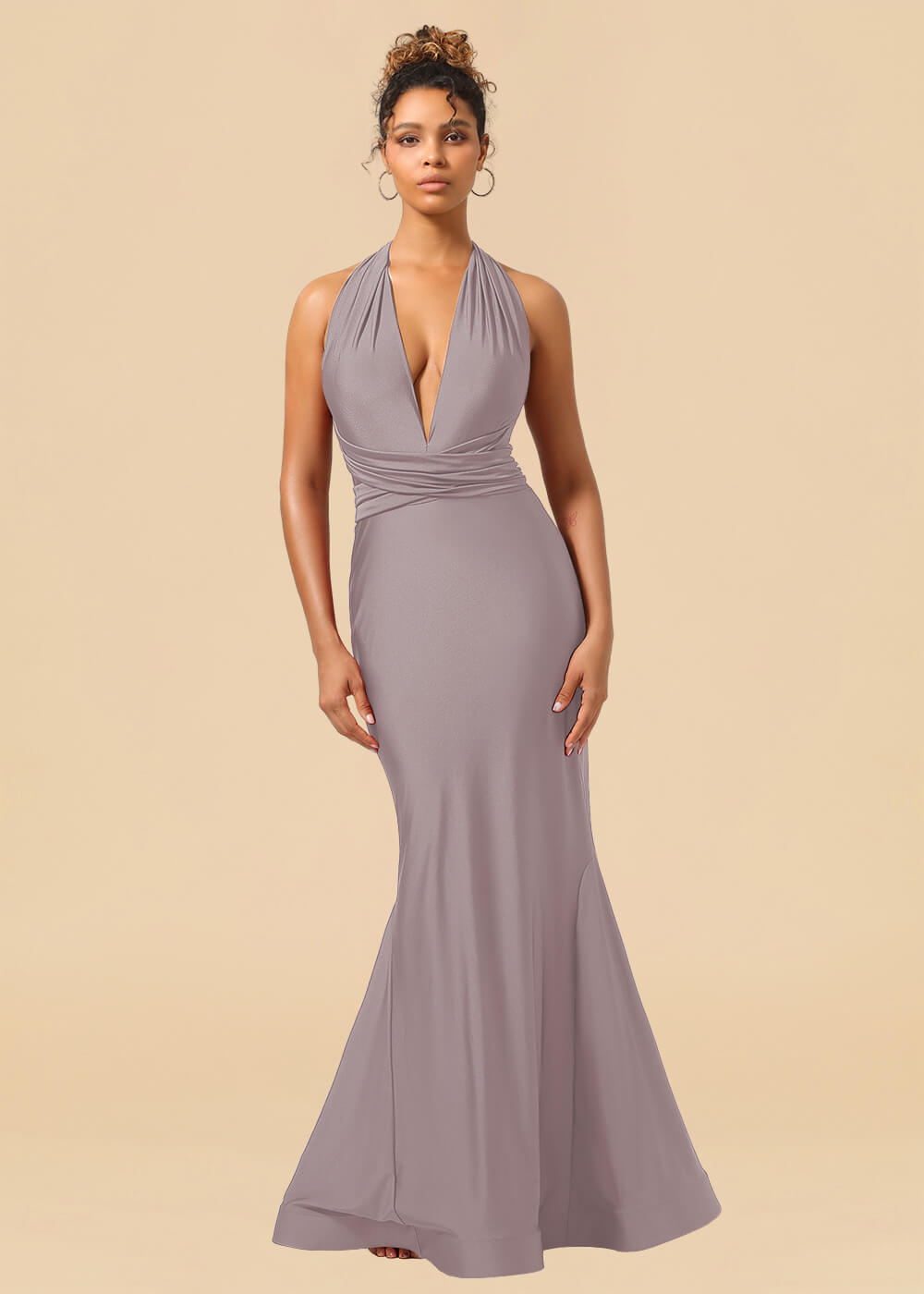 Convertible Mermaid Spandex Long Bridesmaid Dress