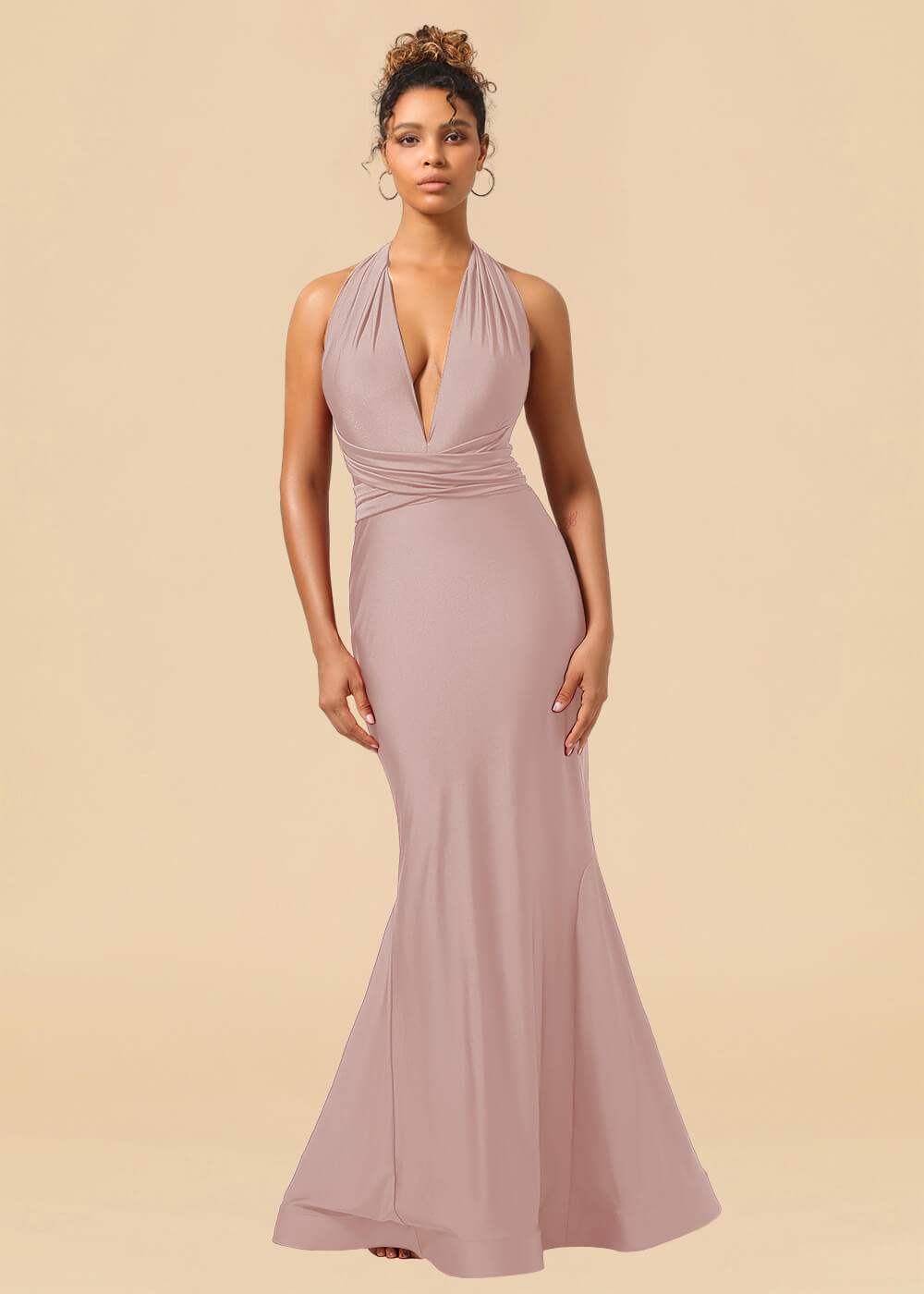 Convertible Mermaid Spandex Long Bridesmaid Dress