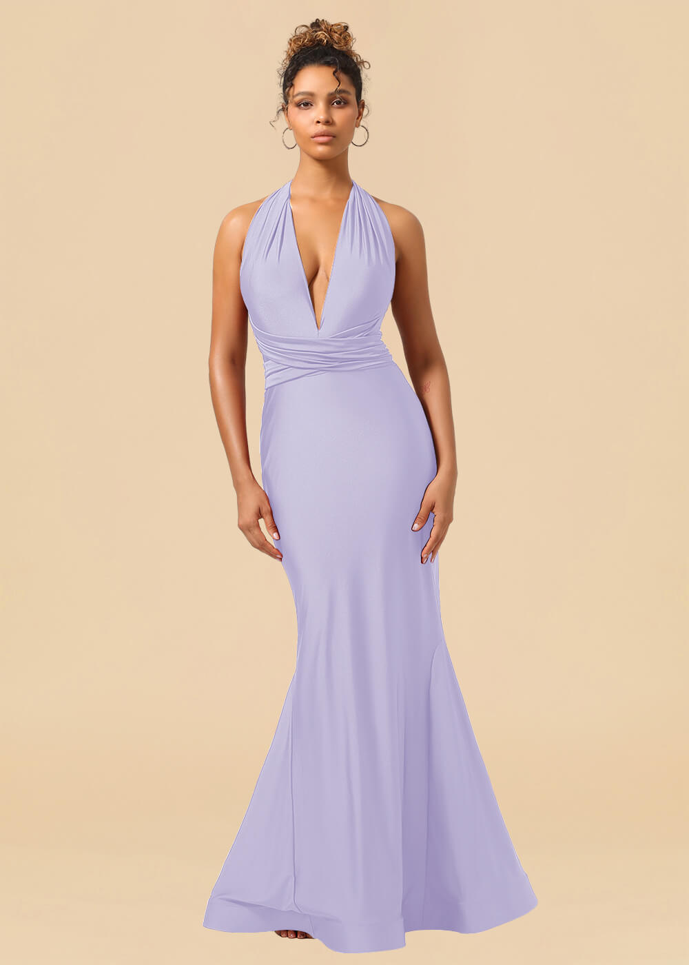 Convertible Mermaid Spandex Long Bridesmaid Dress