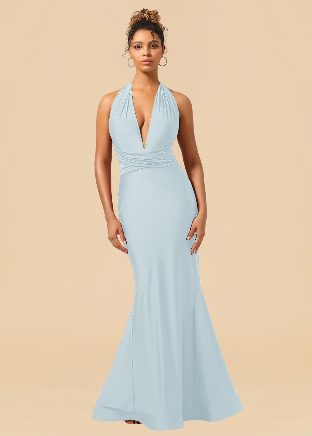 Convertible Mermaid Spandex Long Bridesmaid Dress