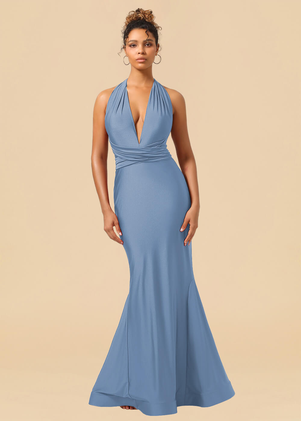 Convertible Mermaid Spandex Long Bridesmaid Dress