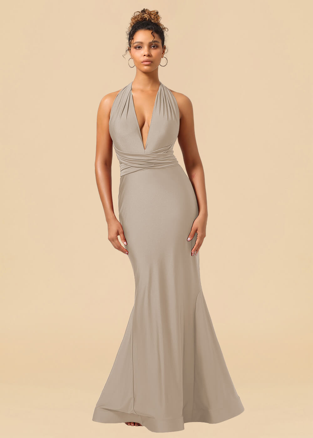 Convertible Mermaid Spandex Long Bridesmaid Dress