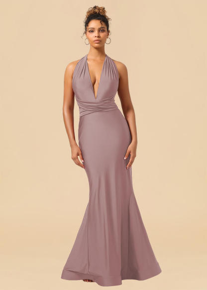 Convertible Mermaid Spandex Long Bridesmaid Dress