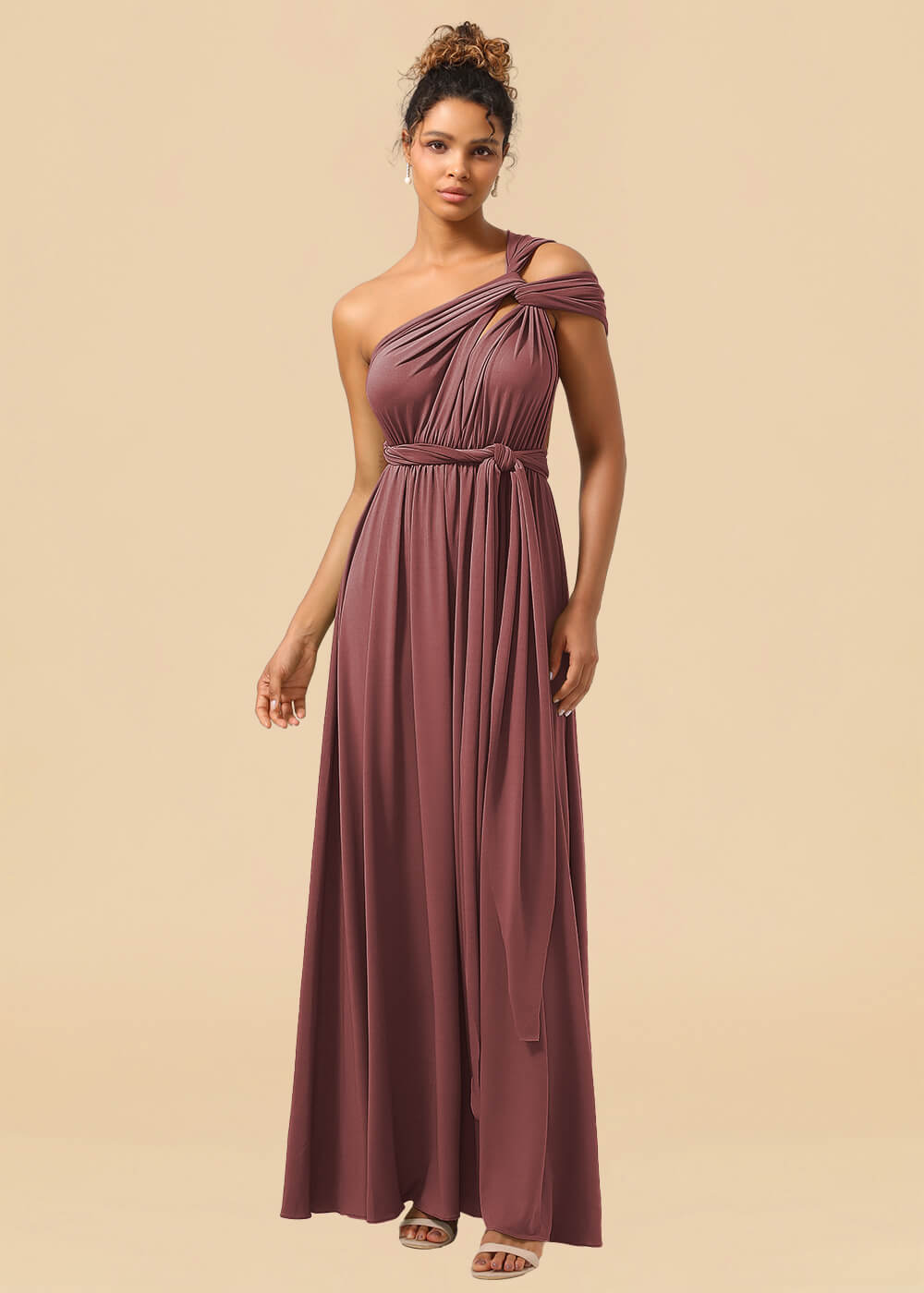 Convertible Spandex A-line Floor Length Bridesmaid Dress