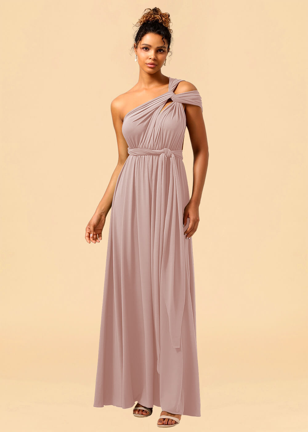 Convertible Spandex A-line Floor Length Bridesmaid Dress