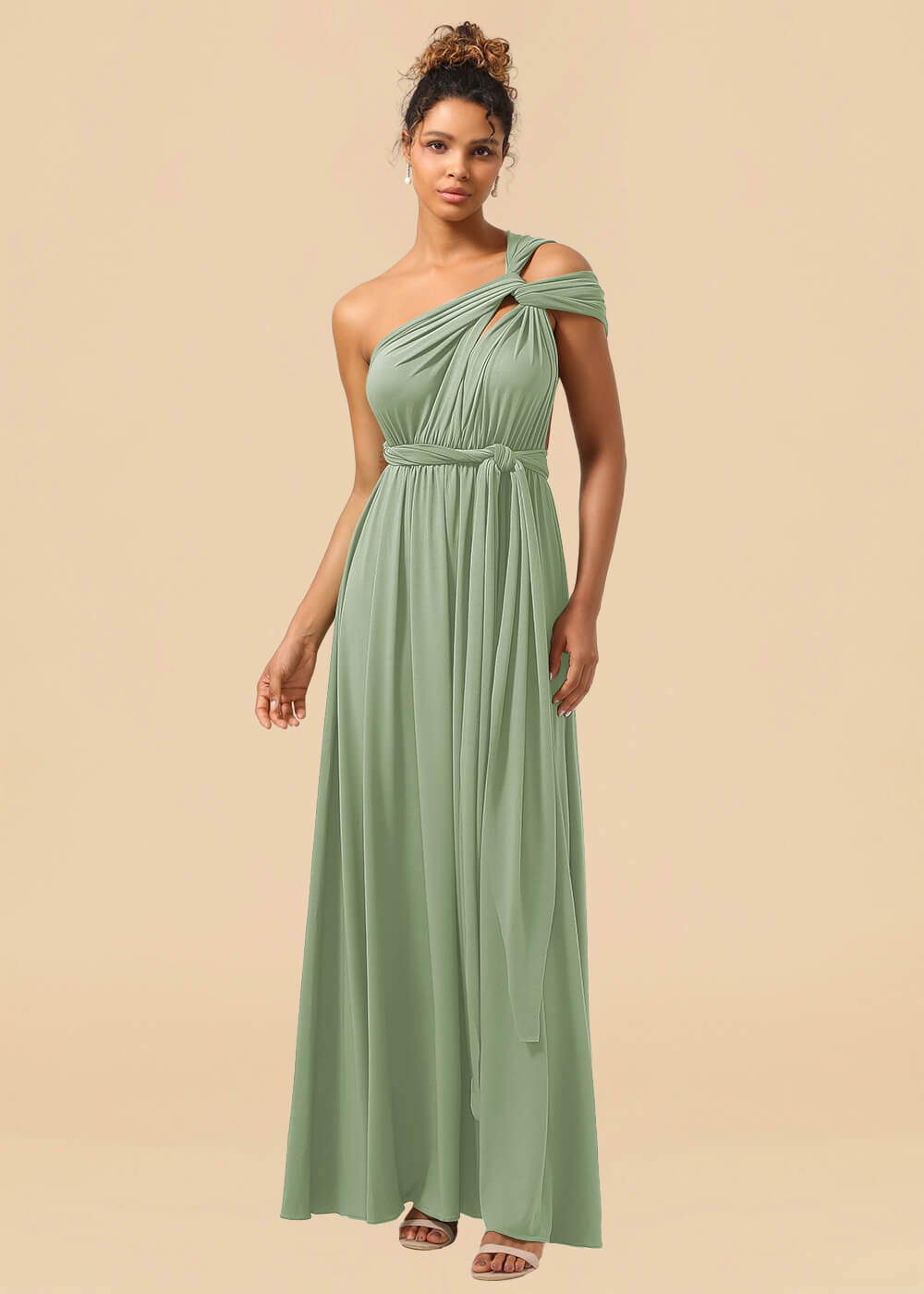 Convertible Spandex A-line Floor Length Bridesmaid Dress