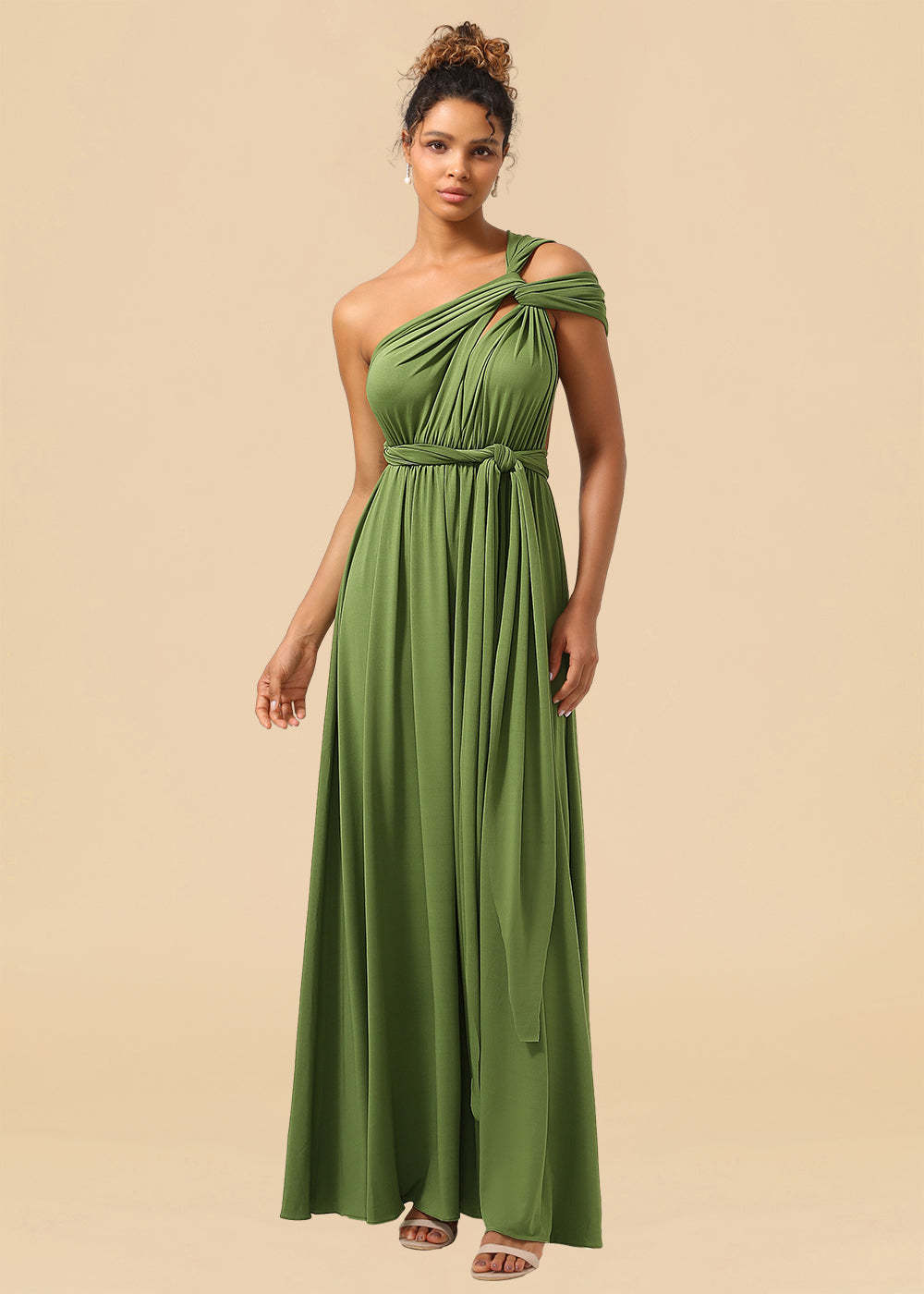 Convertible Spandex A-line Floor Length Bridesmaid Dress