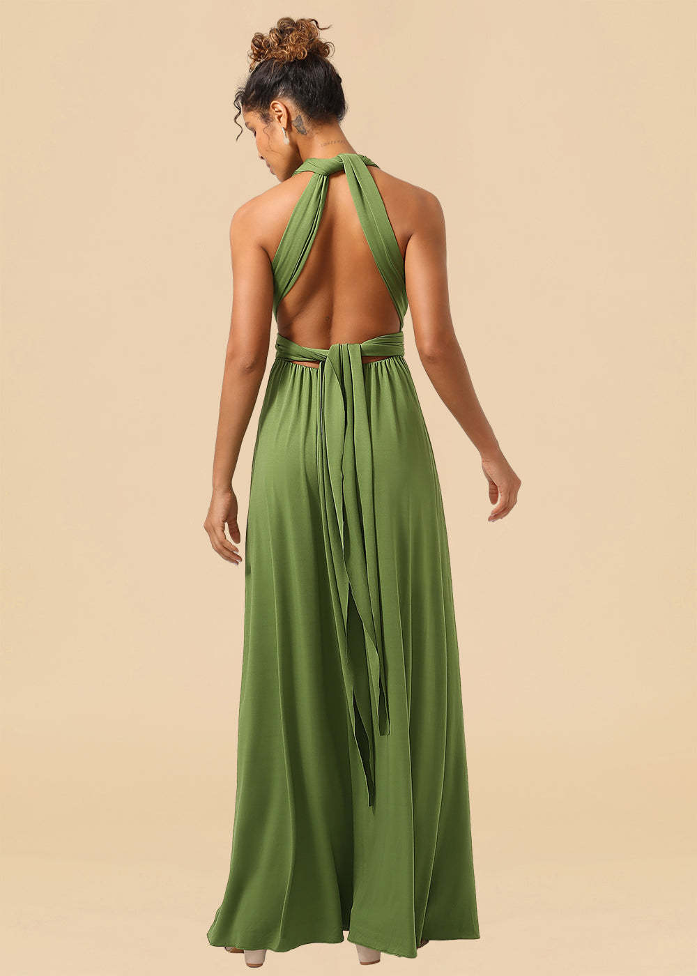 Convertible Spandex A-line Floor Length Bridesmaid Dress
